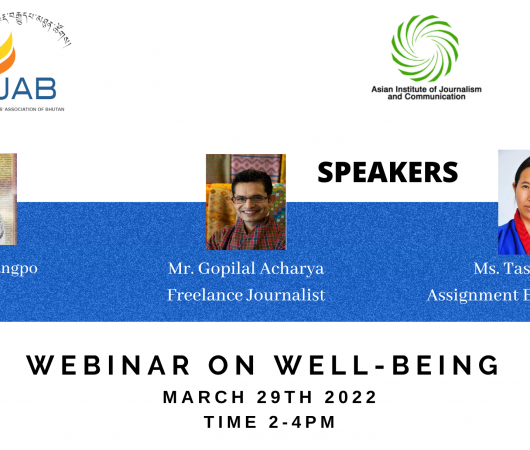 Webinar on Wellbeing of Journalist: How important is it?
