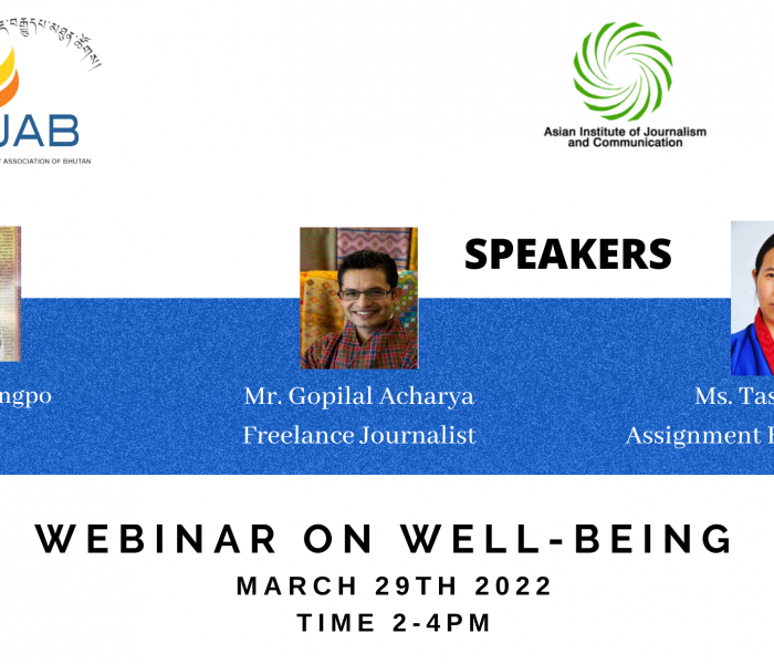 Webinar on Wellbeing of Journalist: How important is it?